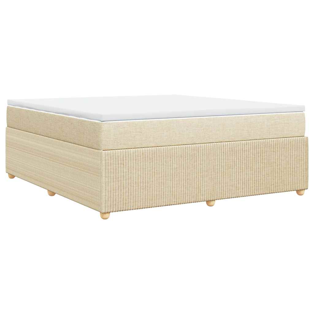 Κρεβάτι Boxspring με Στρώμα Κρεμ 180x200 εκ. Υφασμάτινο - Pakobazaar