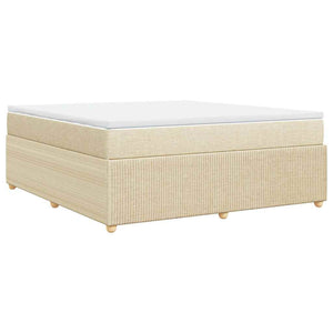 Κρεβάτι Boxspring με Στρώμα Κρεμ 180x200 εκ. Υφασμάτινο - Pakobazaar
