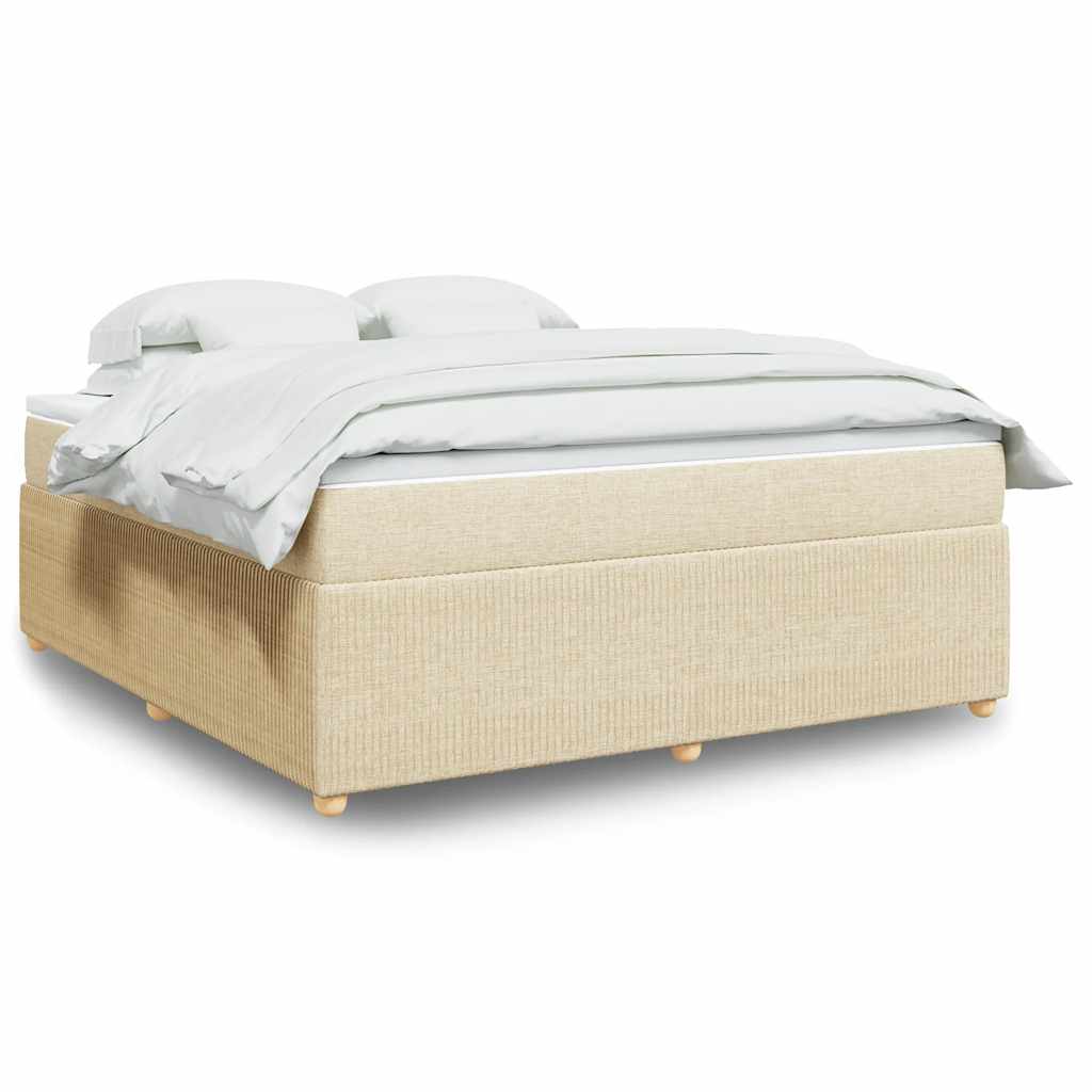 Κρεβάτι Boxspring με Στρώμα Κρεμ 180x200 εκ. Υφασμάτινο - Pakobazaar
