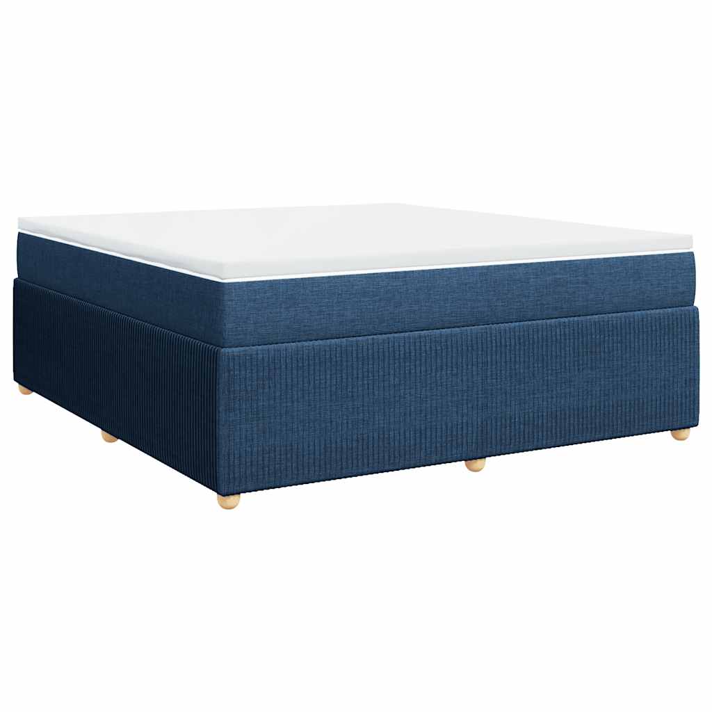 Κρεβάτι Boxspring με Στρώμα Μπλε 180x200 εκ. Υφασμάτινο