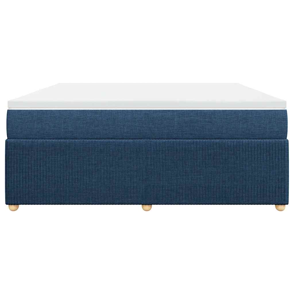 Κρεβάτι Boxspring με Στρώμα Μπλε 180x200 εκ. Υφασμάτινο