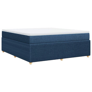 Κρεβάτι Boxspring με Στρώμα Μπλε 180x200 εκ. Υφασμάτινο