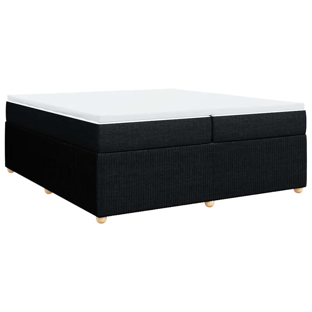 Κρεβάτι Boxspring με Στρώμα Μαύρο 200x200 εκ. Υφασμάτινο - Pakobazaar