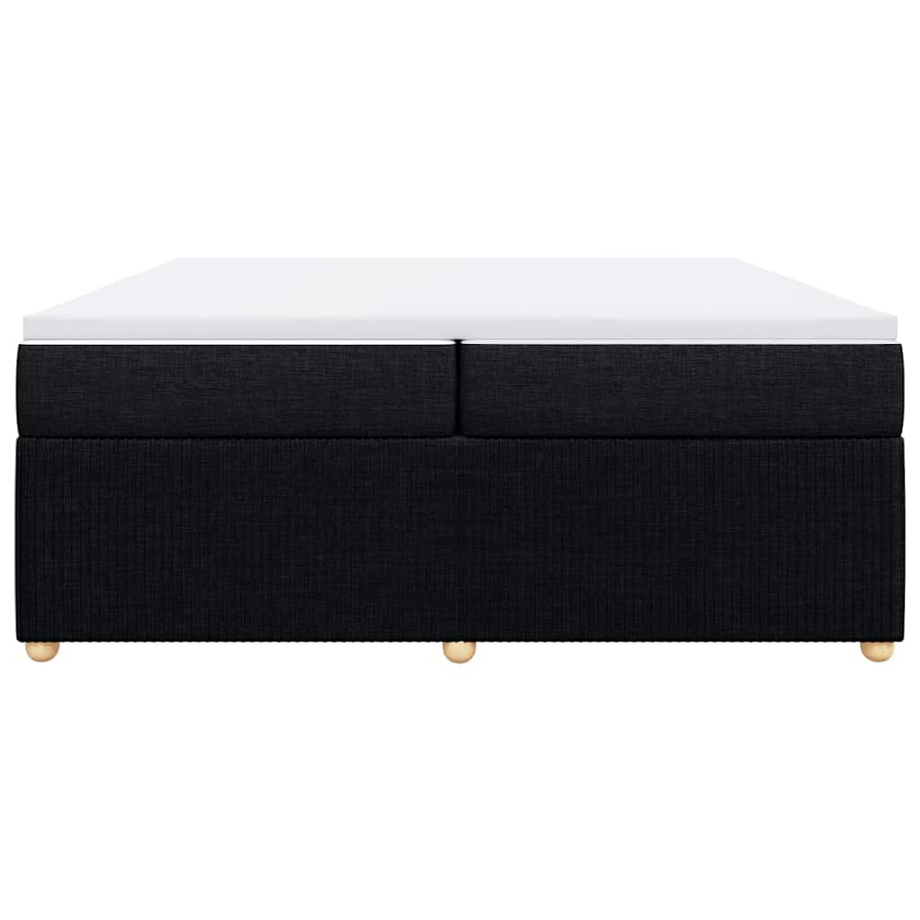 Κρεβάτι Boxspring με Στρώμα Μαύρο 200x200 εκ. Υφασμάτινο - Pakobazaar