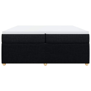 Κρεβάτι Boxspring με Στρώμα Μαύρο 200x200 εκ. Υφασμάτινο - Pakobazaar