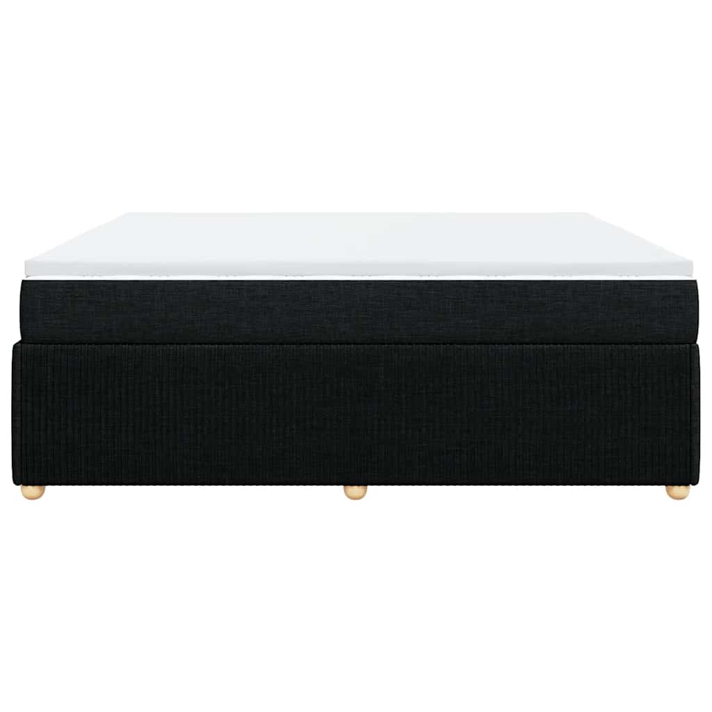 Κρεβάτι Boxspring με Στρώμα Μαύρο 200x200 εκ. Υφασμάτινο - Pakobazaar