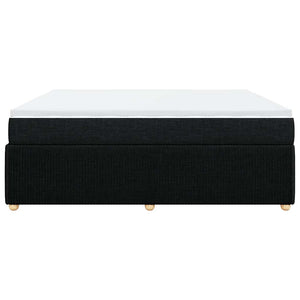 Κρεβάτι Boxspring με Στρώμα Μαύρο 200x200 εκ. Υφασμάτινο - Pakobazaar