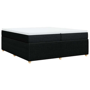 Κρεβάτι Boxspring με Στρώμα Μαύρο 200x200 εκ. Υφασμάτινο - Pakobazaar