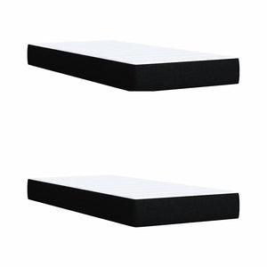 Κρεβάτι Boxspring με Στρώμα Μαύρο 200x200 εκ. Υφασμάτινο - Pakobazaar