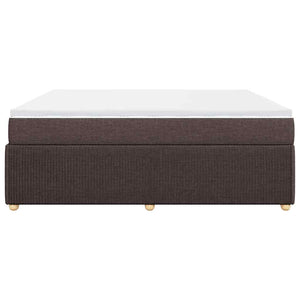Κρεβάτι Boxspring με Στρώμα Σκούρο Καφέ 200x200 εκ. Υφασμάτινο - Pakobazaar