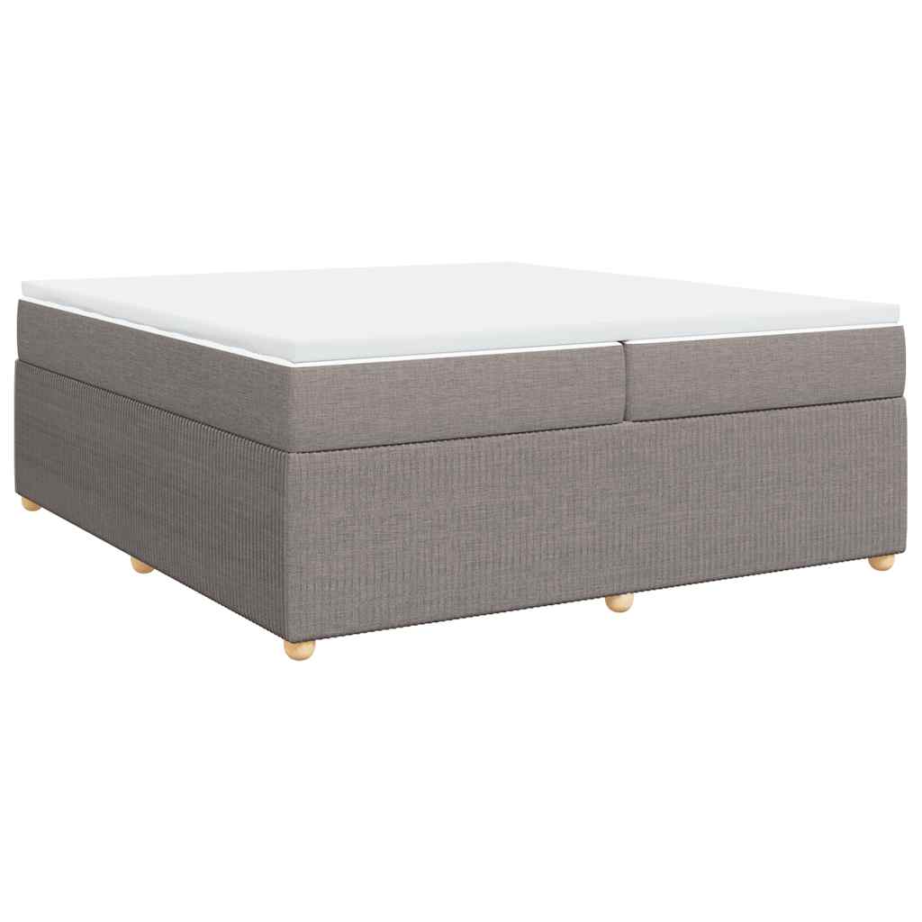 Κρεβάτι Boxspring με Στρώμα Taupe 200x200 εκ. Υφασμάτινο - Pakobazaar