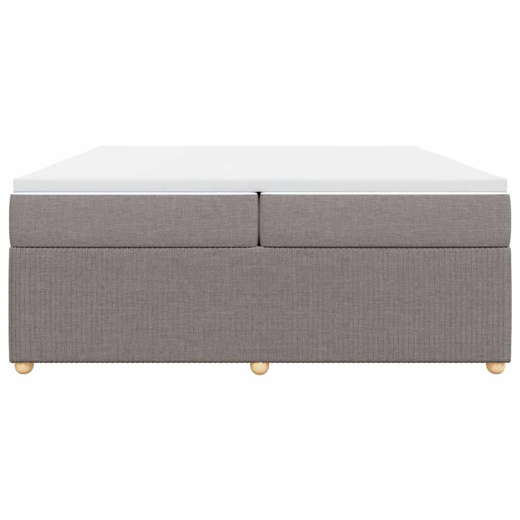 Κρεβάτι Boxspring με Στρώμα Taupe 200x200 εκ. Υφασμάτινο - Pakobazaar