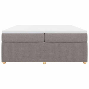 Κρεβάτι Boxspring με Στρώμα Taupe 200x200 εκ. Υφασμάτινο - Pakobazaar