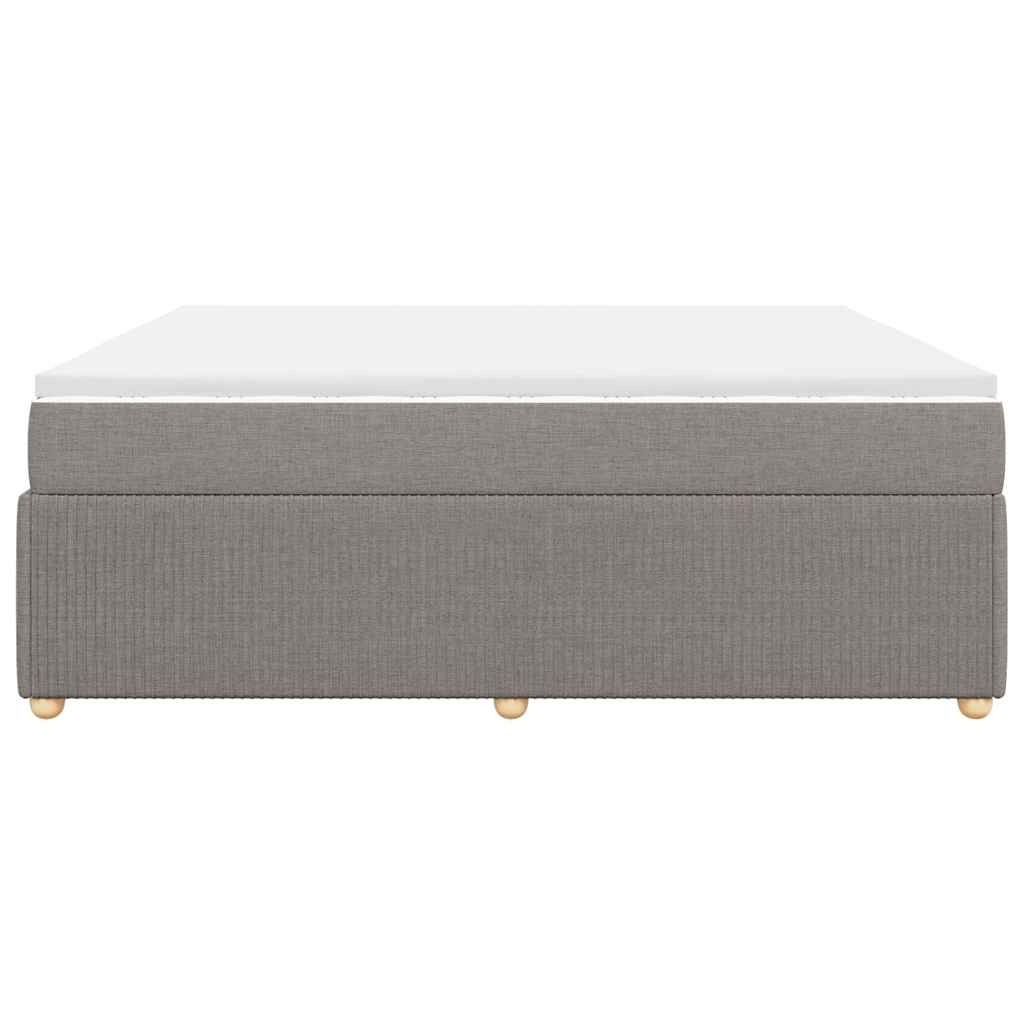 Κρεβάτι Boxspring με Στρώμα Taupe 200x200 εκ. Υφασμάτινο - Pakobazaar