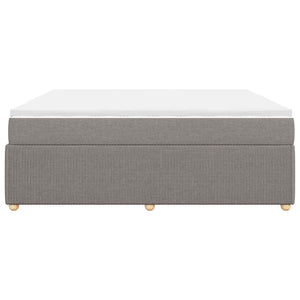 Κρεβάτι Boxspring με Στρώμα Taupe 200x200 εκ. Υφασμάτινο - Pakobazaar
