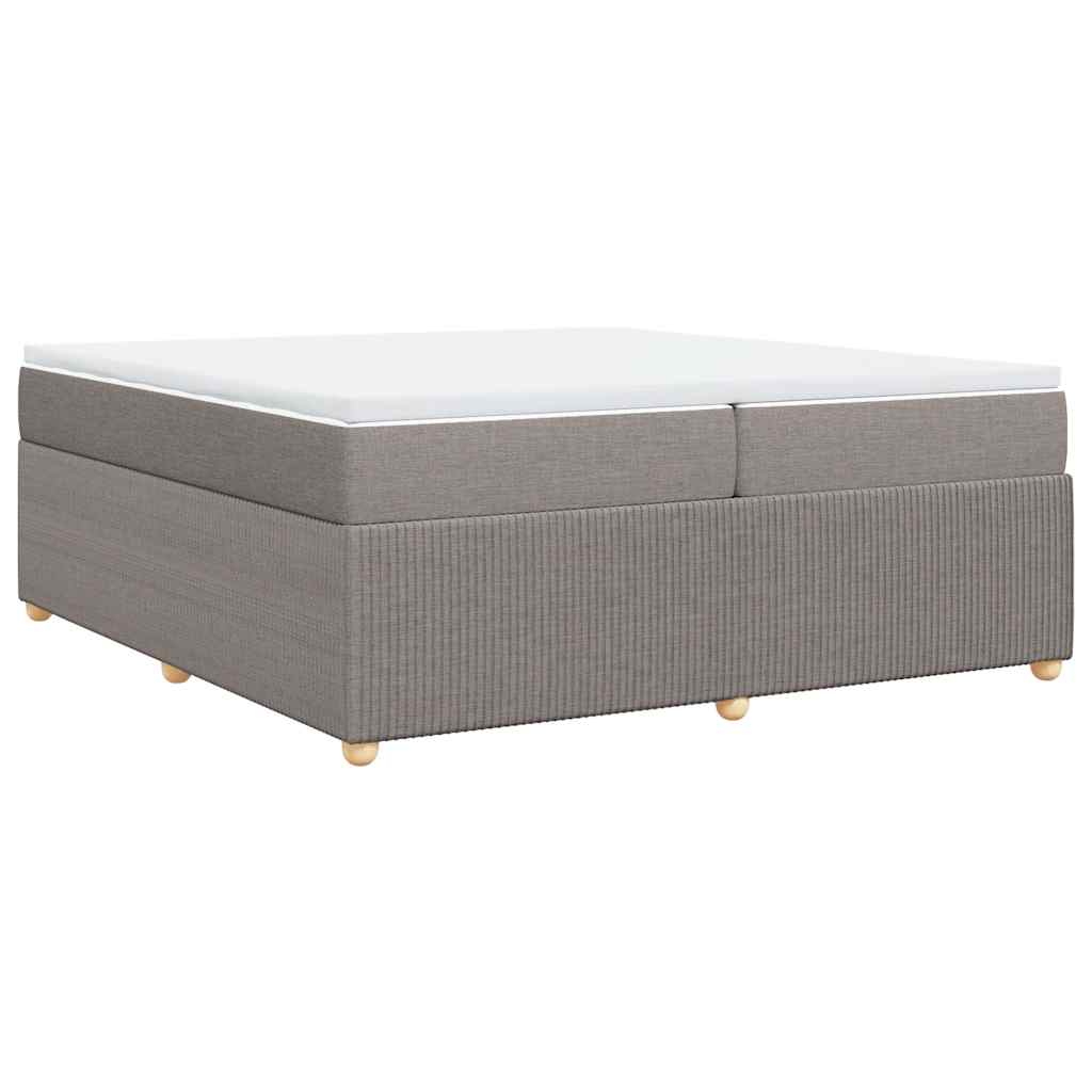 Κρεβάτι Boxspring με Στρώμα Taupe 200x200 εκ. Υφασμάτινο - Pakobazaar