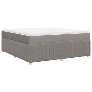 Κρεβάτι Boxspring με Στρώμα Taupe 200x200 εκ. Υφασμάτινο - Pakobazaar