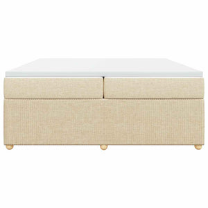 Κρεβάτι Boxspring με Στρώμα Κρεμ 200x200 εκ. Υφασμάτινο