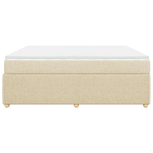 Κρεβάτι Boxspring με Στρώμα Κρεμ 200x200 εκ. Υφασμάτινο