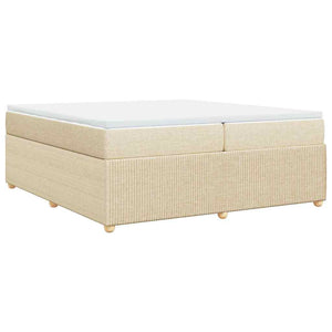 Κρεβάτι Boxspring με Στρώμα Κρεμ 200x200 εκ. Υφασμάτινο