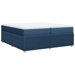 Κρεβάτι Boxspring με Στρώμα Μπλε 200x200 εκ. Υφασμάτινο - Pakobazaar
