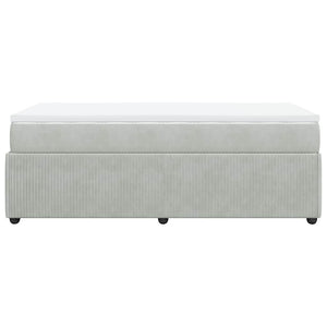 Κρεβάτι Boxspring με Στρώμα Ανοιχτό Γκρι 80x200 εκ. Βελούδινο - Pakobazaar