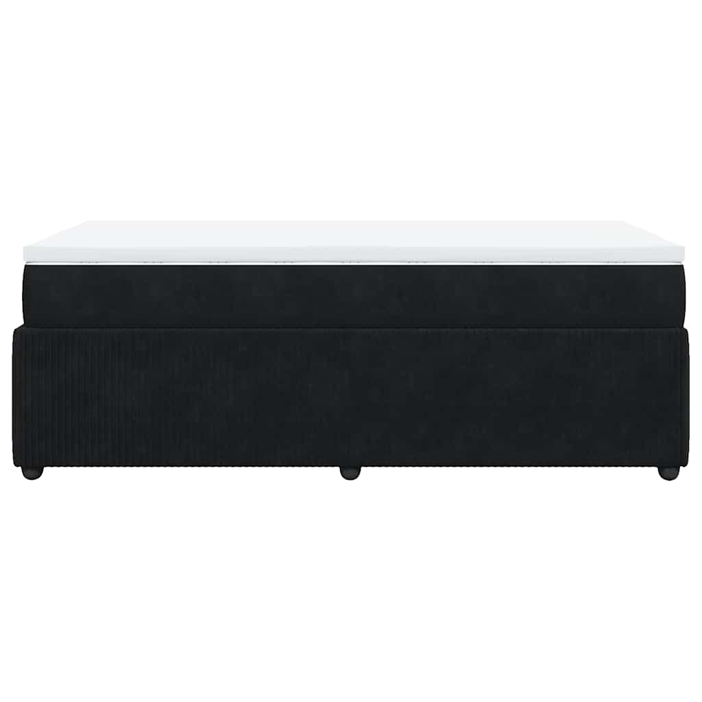 Κρεβάτι Boxspring με Στρώμα Μαύρο 80 x 200 εκ. Βελούδινο