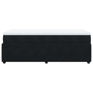 Κρεβάτι Boxspring με Στρώμα Μαύρο 80 x 200 εκ. Βελούδινο