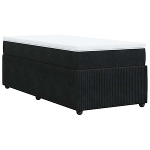 Κρεβάτι Boxspring με Στρώμα Μαύρο 80 x 200 εκ. Βελούδινο