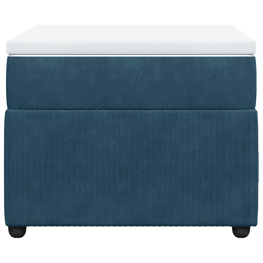 Κρεβάτι Boxspring με Στρώμα Σκούρο Μπλε 80 x 200 εκ. Βελούδινο - Pakobazaar