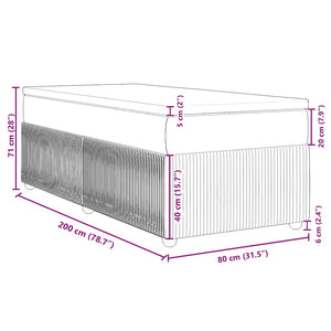 Κρεβάτι Boxspring με Στρώμα Ροζ 80 x 200 εκ. Βελούδινο - Pakobazaar