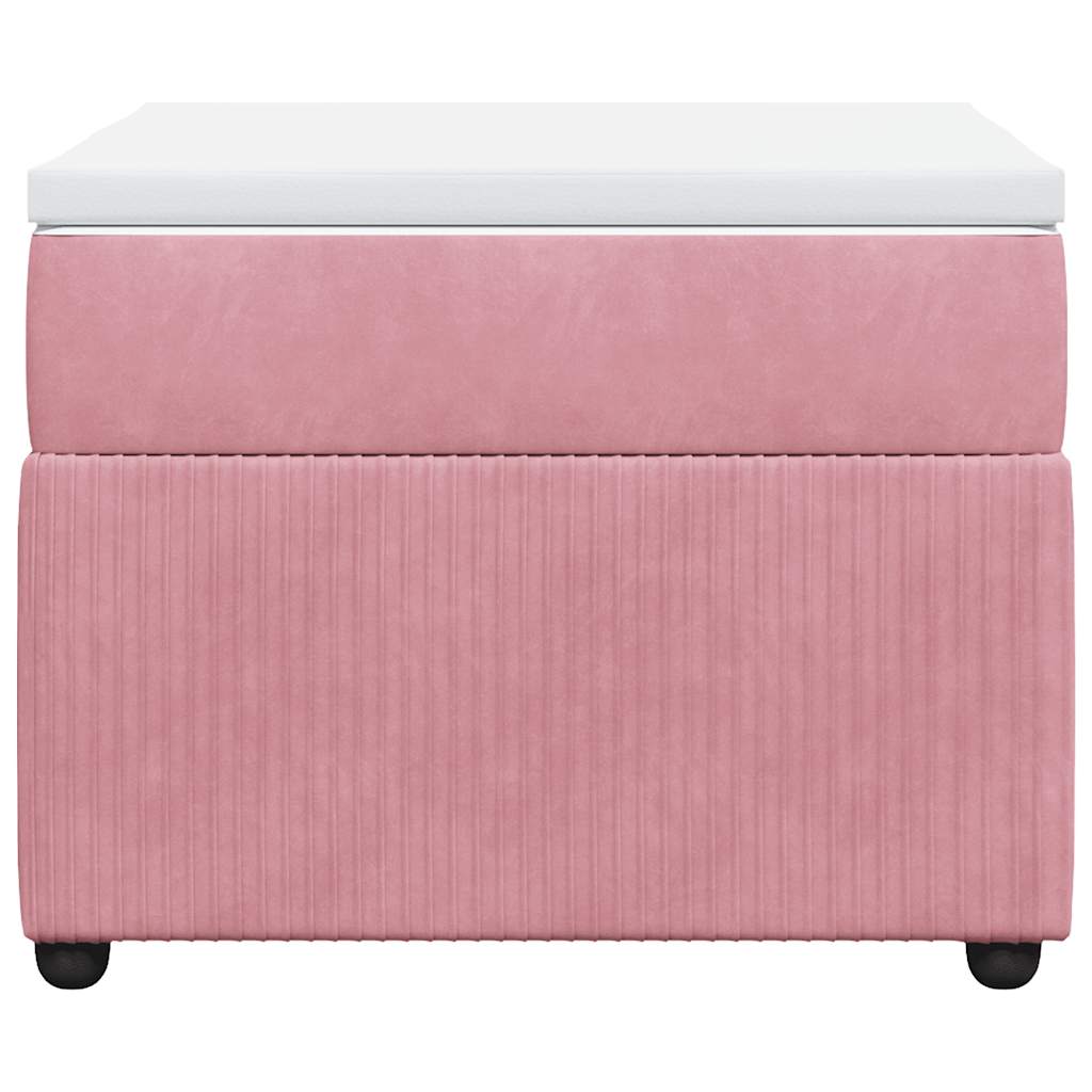 Κρεβάτι Boxspring με Στρώμα Ροζ 80 x 200 εκ. Βελούδινο - Pakobazaar