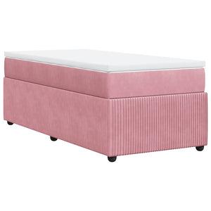Κρεβάτι Boxspring με Στρώμα Ροζ 80 x 200 εκ. Βελούδινο - Pakobazaar
