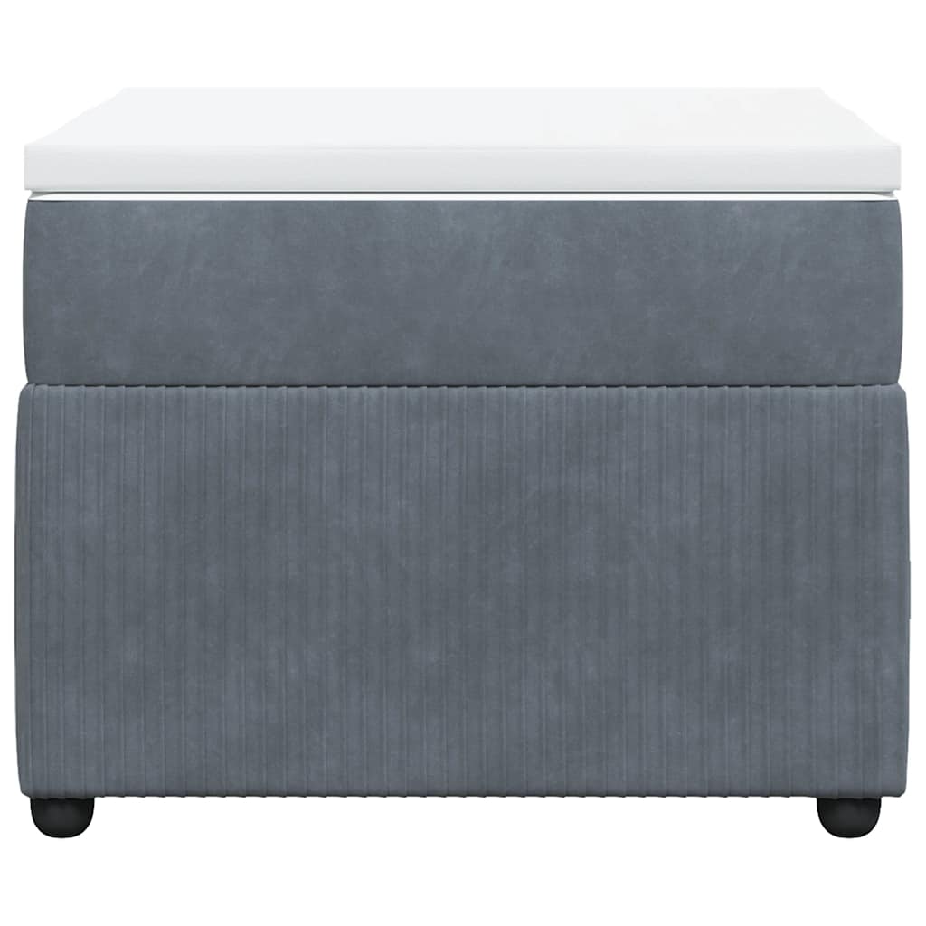Κρεβάτι Boxspring με Στρώμα Σκούρο Γκρι 90x190 εκ. Βελούδινο