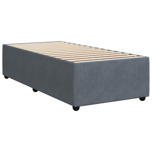 Κρεβάτι Boxspring με Στρώμα Σκούρο Γκρι 90x190 εκ. Βελούδινο