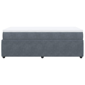 Κρεβάτι Boxspring με Στρώμα Σκούρο Γκρι 90x190 εκ. Βελούδινο