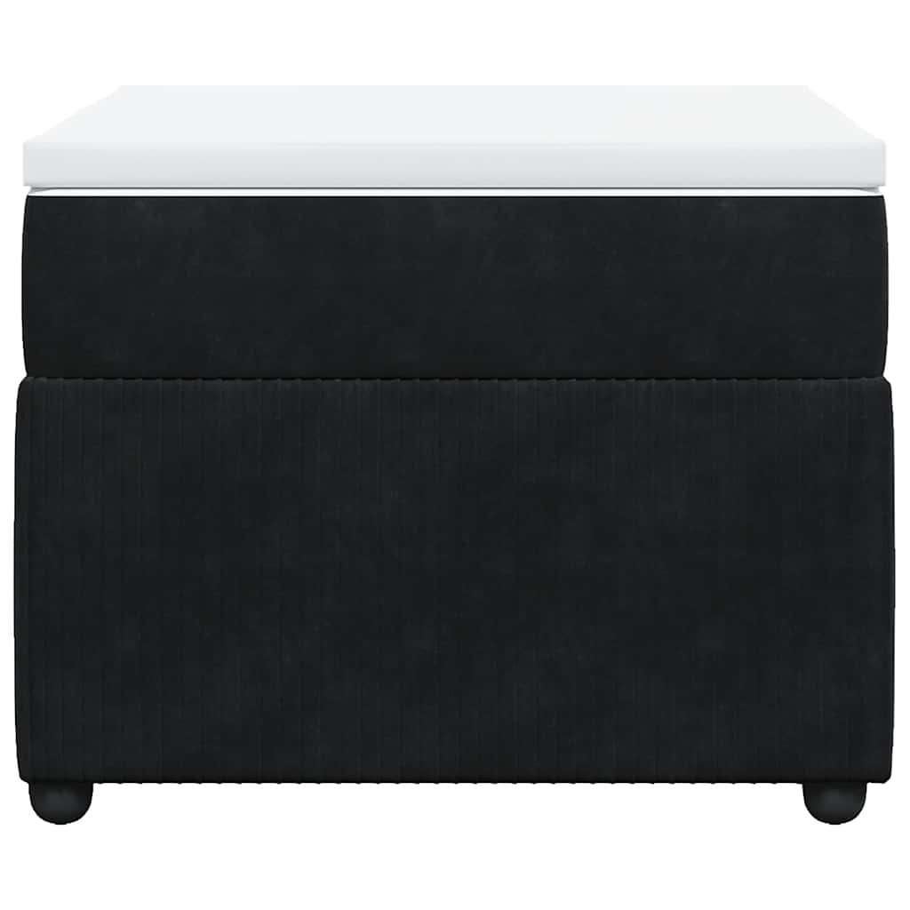 Κρεβάτι Boxspring με Στρώμα Μαύρο 90x190 εκ. Βελούδινο - Pakobazaar