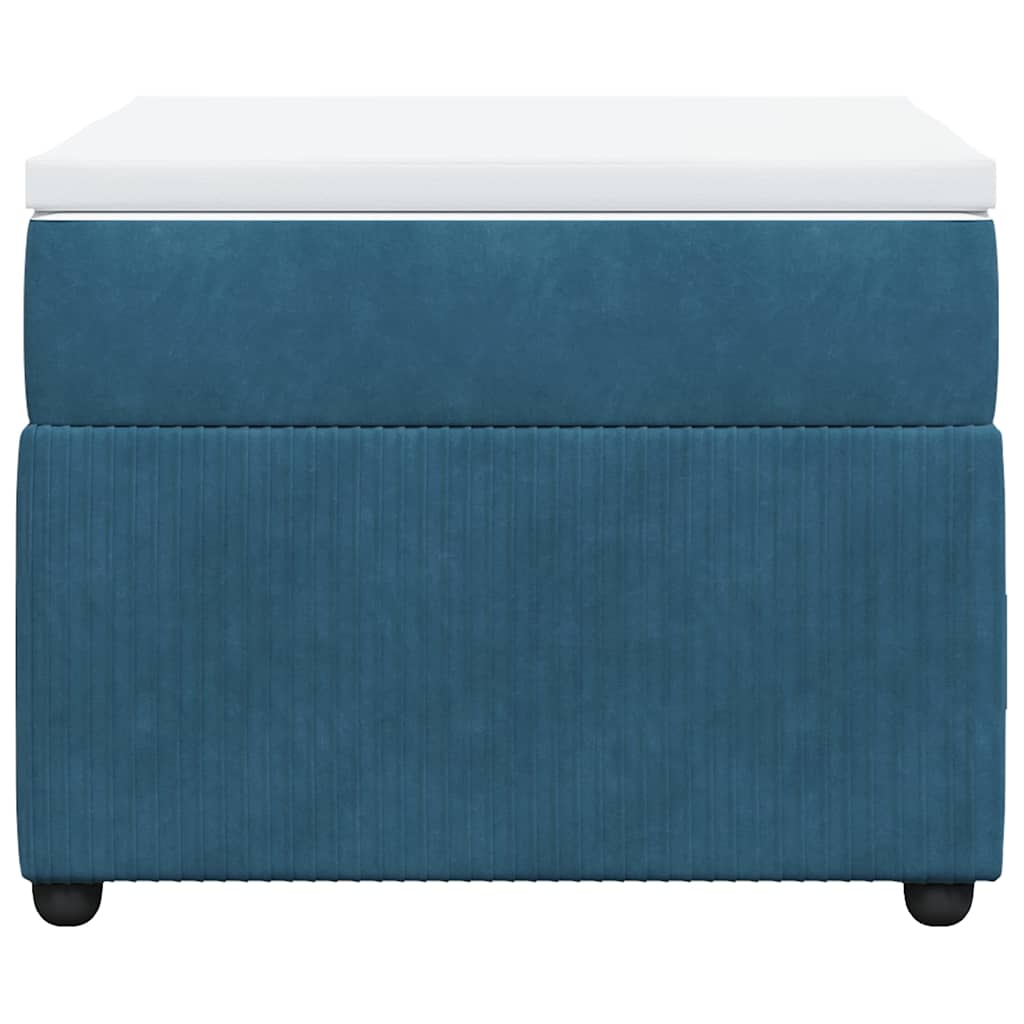 Κρεβάτι Boxspring με Στρώμα Σκούρο Μπλε 90x190 εκ. Βελούδινο - Pakobazaar