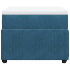 Κρεβάτι Boxspring με Στρώμα Σκούρο Μπλε 90x190 εκ. Βελούδινο - Pakobazaar