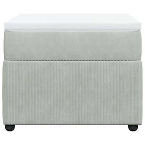 Κρεβάτι Boxspring με Στρώμα Ανοιχτό Γκρι 90x200 εκ. Βελούδινο - Pakobazaar