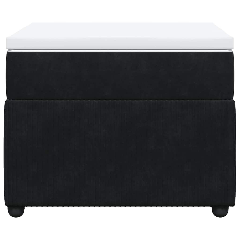 Κρεβάτι Boxspring με Στρώμα Μαύρο 90x200 εκ. Βελούδινο