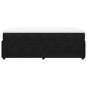 Κρεβάτι Boxspring με Στρώμα Μαύρο 90x200 εκ. Βελούδινο
