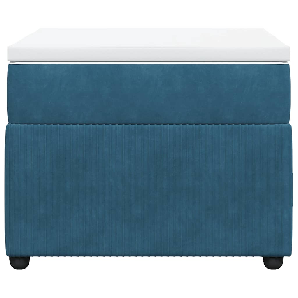 Κρεβάτι Boxspring με Στρώμα Σκούρο Μπλε 90x200 εκ. Βελούδινο