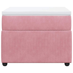 Κρεβάτι Boxspring με Στρώμα Ροζ 90x200 εκ. Βελούδινο