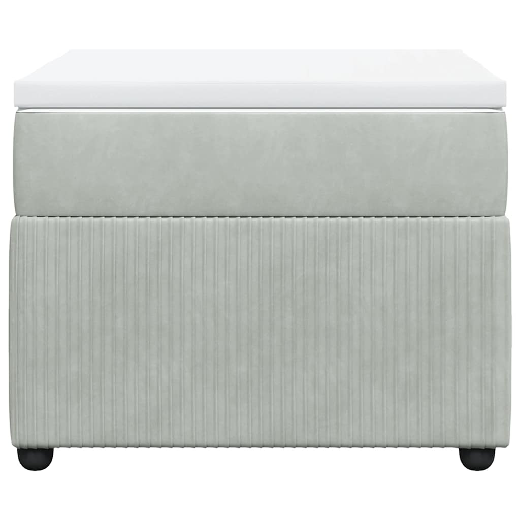 Κρεβάτι Boxspring με Στρώμα Ανοιχτό Γκρι 100x200 εκ. Βελούδινο