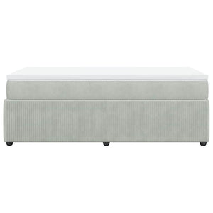 Κρεβάτι Boxspring με Στρώμα Ανοιχτό Γκρι 100x200 εκ. Βελούδινο