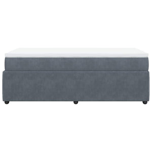 Κρεβάτι Boxspring με Στρώμα Σκούρο Γκρι 100x200 εκ. Βελούδινο