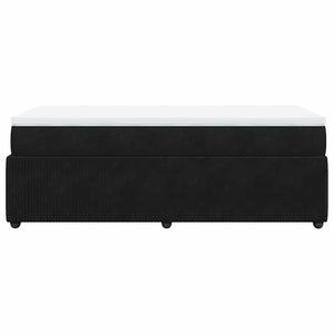 Κρεβάτι Boxspring με Στρώμα Μαύρο 100x200 εκ. Βελούδινο