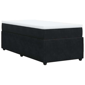 Κρεβάτι Boxspring με Στρώμα Μαύρο 100x200 εκ. Βελούδινο