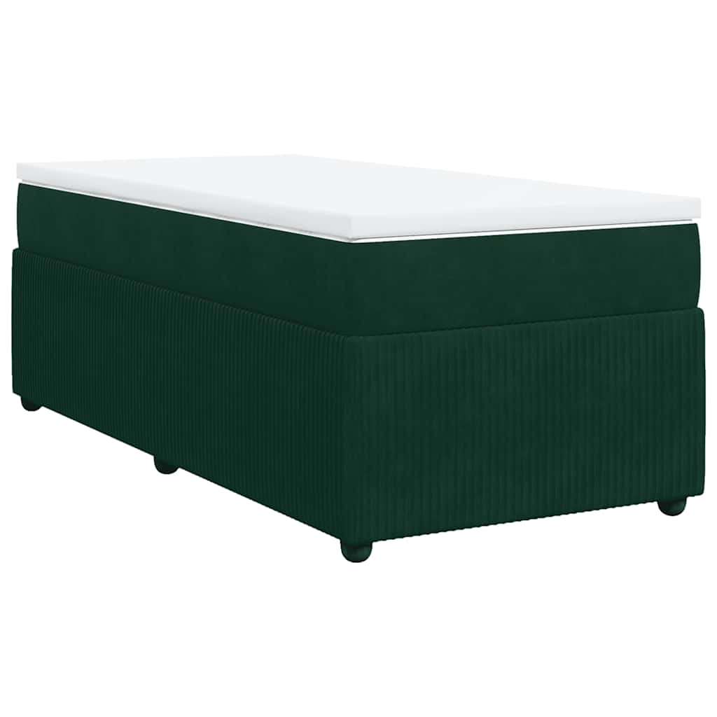 Κρεβάτι Boxspring με Στρώμα Σκούρο Πράσινο 100x200εκ. Βελούδινο